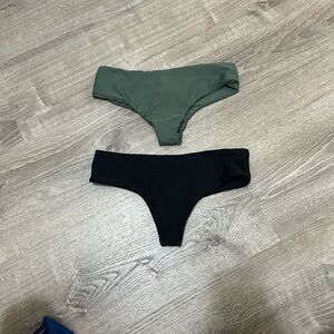 Mikoh swimwear lot 2 jet Black + Sage Green bondi Bikini Bottoms XS extra small